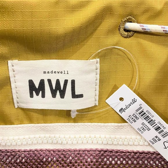 Madewell Resourced Ripstop Nylon Backpack NE415 Large Toffee Yellow NWT